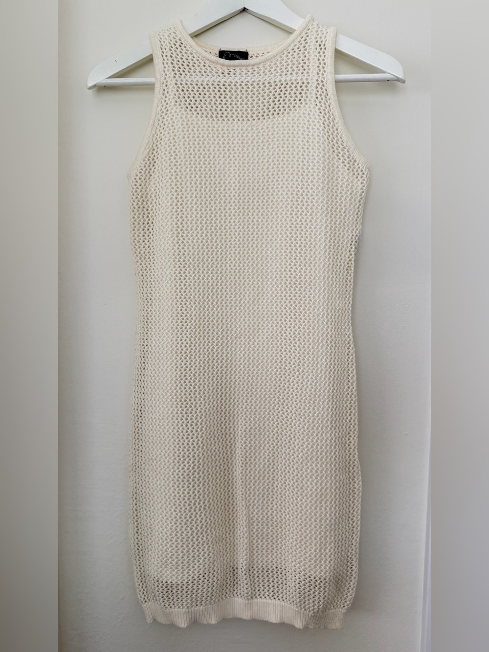 Art Class Cream Sleeveless Crochet Dress